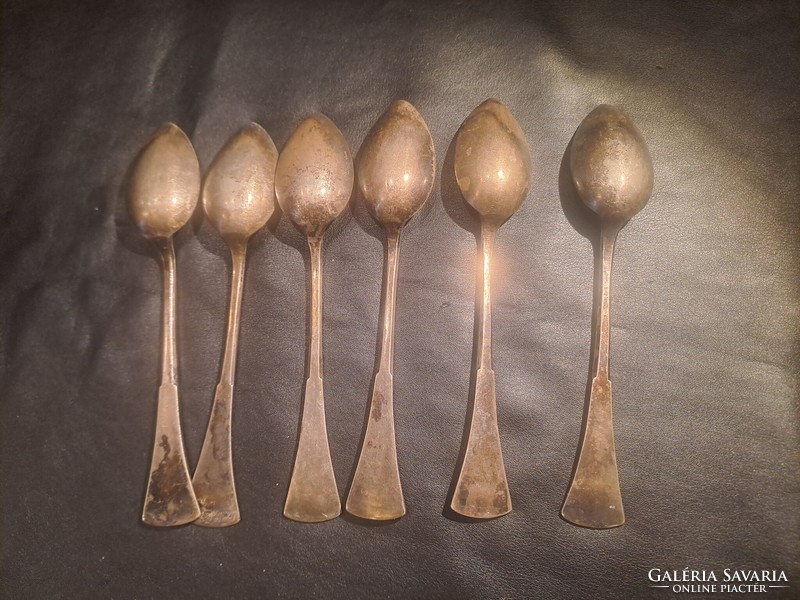 Pest silver mocha spoons in English style, 6 pieces in one