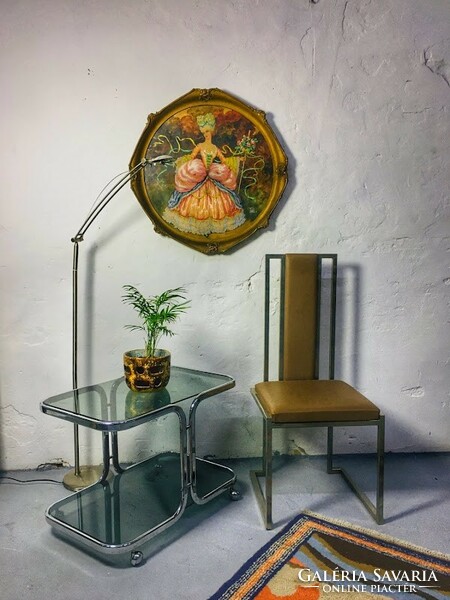 Modern mid century chrome and glass design cart 1970's / 1980's - 50656