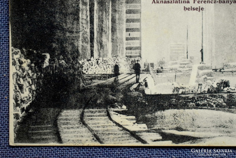 Aknaszlatina (Máramaros) - Ferenc mine interior photo postcard 1911