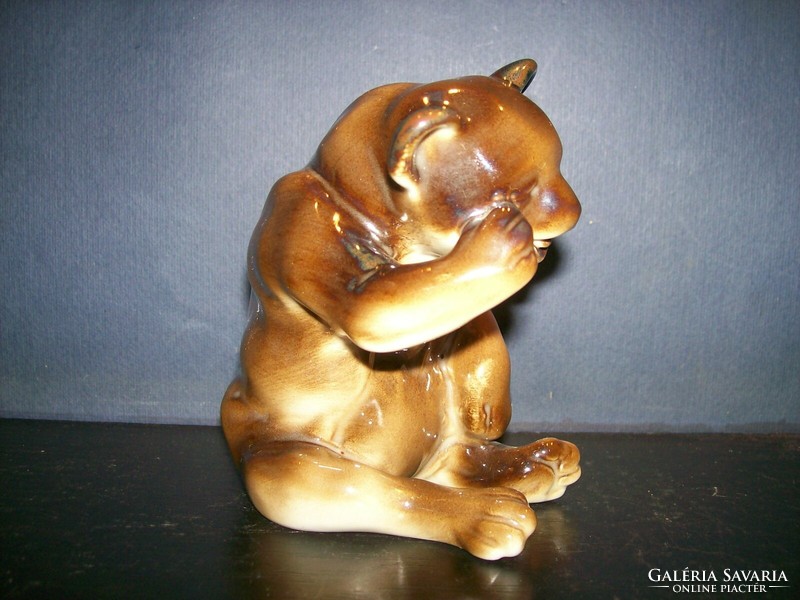 Porcelain brown bear figurine