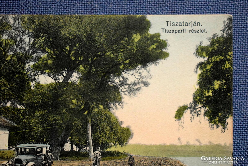 Tiszatarján -Tiszaparti részlet , automobil  -  fotó képeslap   19,,