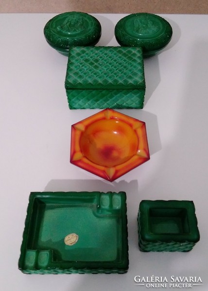 Malachite glass collection 6 pieces