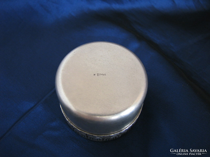 Silver-plated, glass-lined jar spice holder