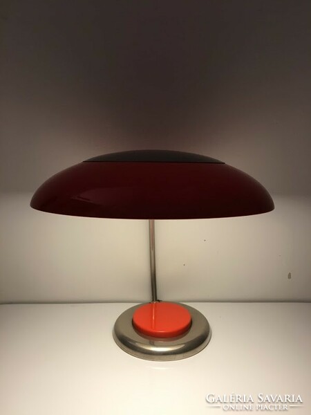 Vintage / Retro német design króm / narancssárga asztali lámpa, 1970's ( VEB NARVA ) - 51130