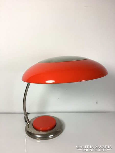 Vintage / retro German design chrome / orange table lamp, 1970's ( veb narva ) - 51130