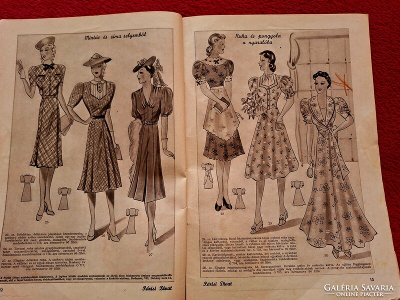 Párizsi Divat, divatlap, újság 1939. Június 1