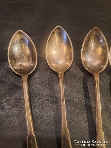 Pest silver mocha spoons in English style, 6 pieces in one