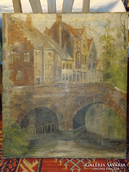 Antique Dutch painter 70 cm x 60 cm, oil on canvas-antique - b. Drums are the sign