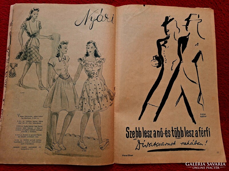 Párizsi divat, divatlap, újság 1944. Július 1