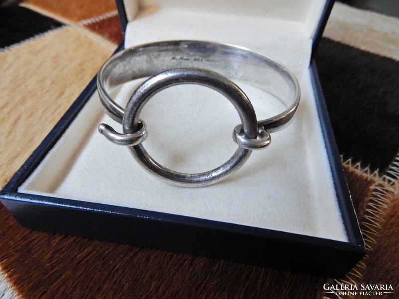 Old Danish hans hansen modernist silver bracelet