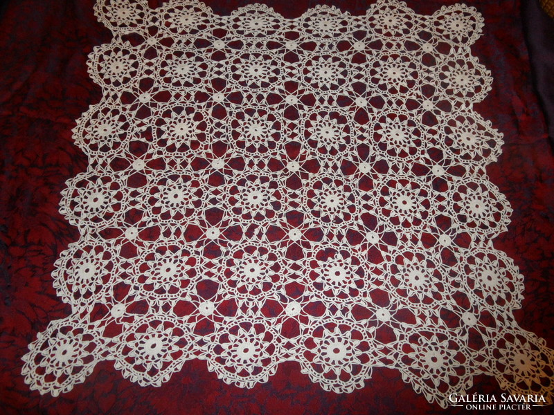 Hand crochet lace tablecloth