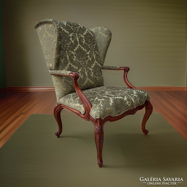 Unique classic style reading armchair - winged armchair