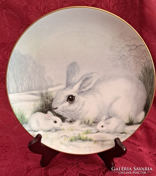 Bunny decorative plate, hunting porcelain plate (l4461)