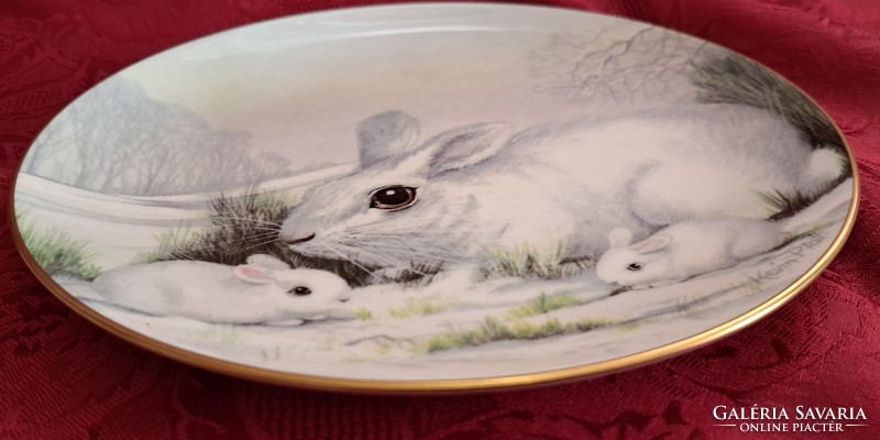 Bunny decorative plate, hunting porcelain plate (l4461)