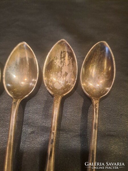 Pest silver mocha spoons in English style, 6 pieces in one