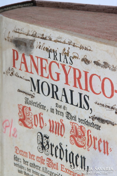 1735 - Hatalmas méretű antik könyv félbőr kötésben 22x34 közel 1000 oldal !!