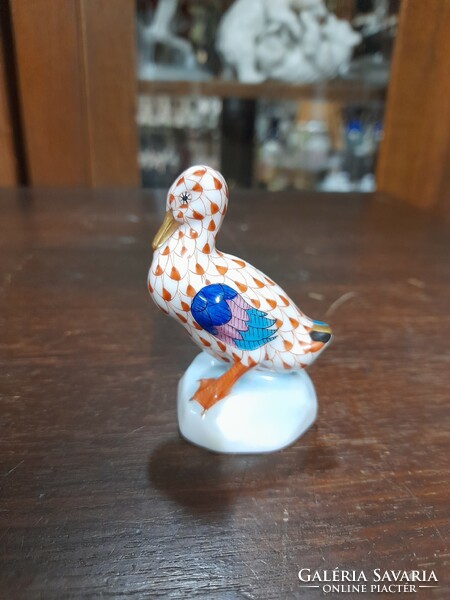 Herend scaly duck porcelain figurine. 6.5 Cm.