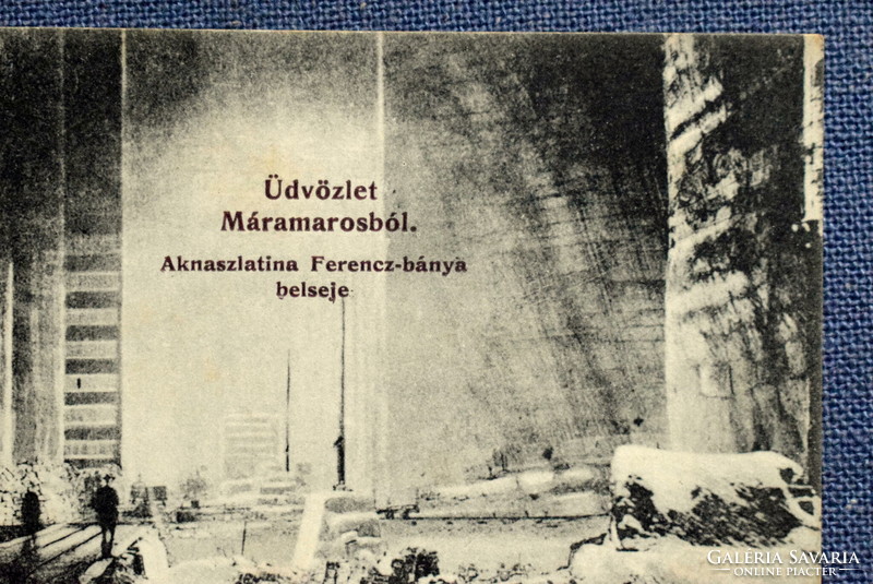 Aknaszlatina (Máramaros) - Ferenc mine interior photo postcard 1911
