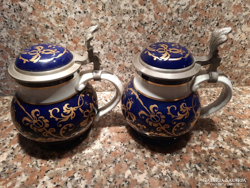 Royal tettau beer mug in cobalt-gold limited edition