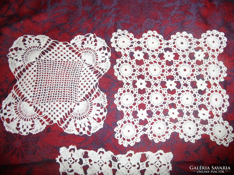 Hand crocheted lace tablecloth (3 pcs.)