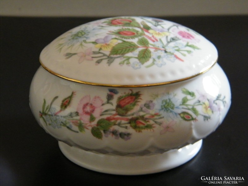 Aynsley Wild Tudor angol porcelán fedeles bonbonier