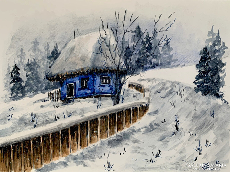 Winter moment - watercolor - 18 x 24 cm (mixed media)