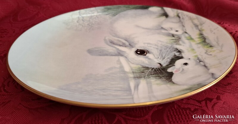 Bunny decorative plate, hunting porcelain plate (l4461)