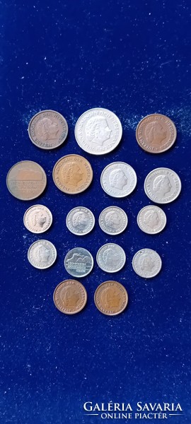 17 db régi holland pénzérme 1950-1991
