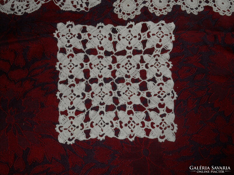 Hand crocheted lace tablecloth (3 pcs.)