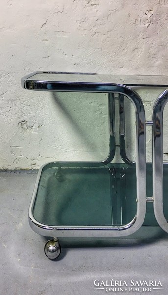 Modern mid century chrome and glass design cart 1970's / 1980's - 50656
