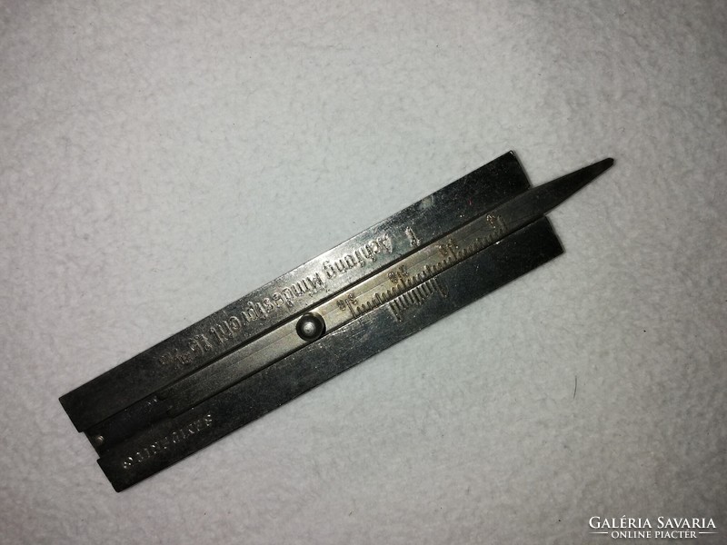 Rare metal, semperite rubber profile depth gauge in its original holder