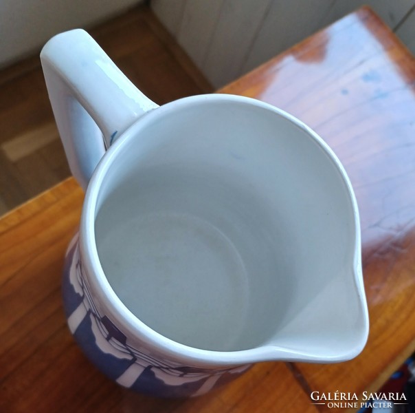 Antique villeroy&boch jug, spout for water, milk, bouquet of flowers