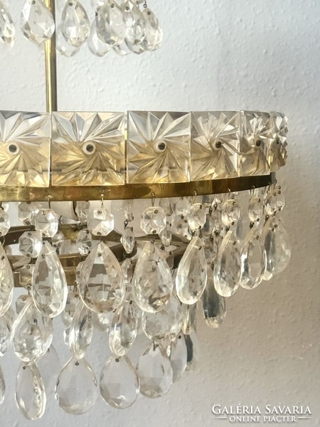 Elegant round 3-bulb lamp glass chandelier