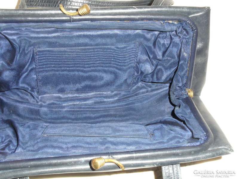 Régi kék bőr ridikül, női táska