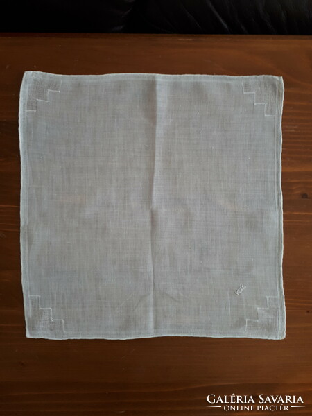 Thin batiste decorative handkerchief with k and j monogram