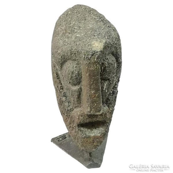 Jenő Murai (1918 - 1989): head - stone statue - 5364