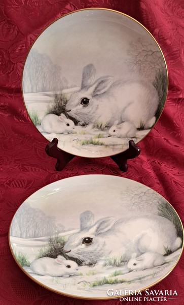 Bunny decorative plate, hunting porcelain plate (l4461)