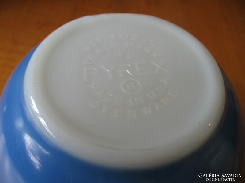 Retro pyrex usa owen ware 401 1-1/2 pt blue and white bowl