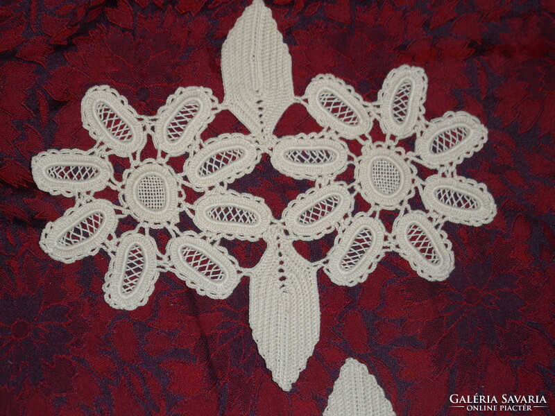 Hand crocheted lace tablecloth (2 pcs.)