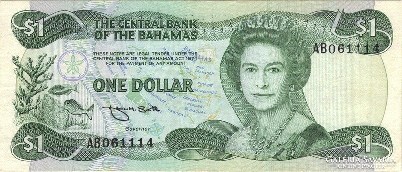 1 Dollar Bahamas 1984 f.H.Smith signature