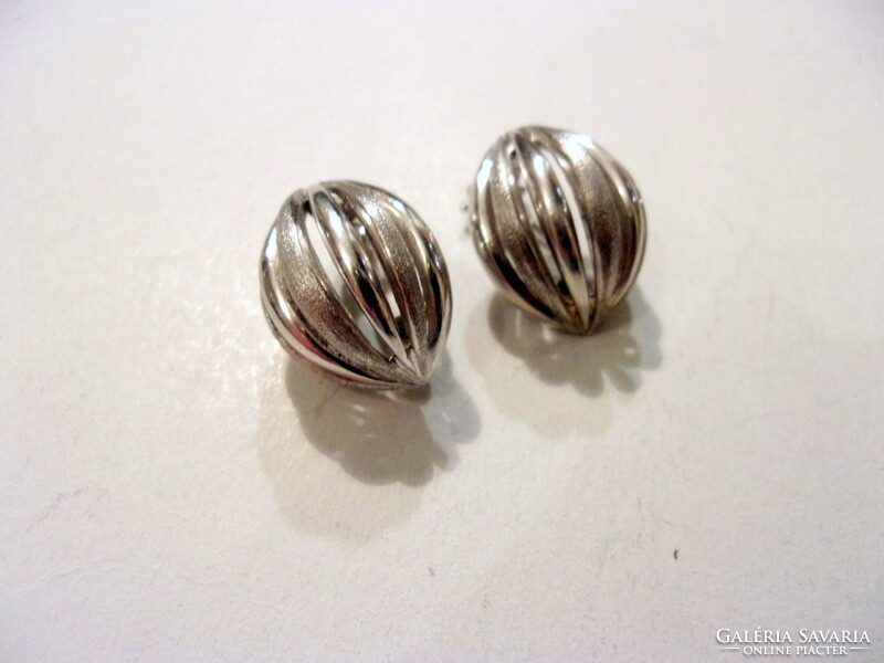 Old English silver clip earrings