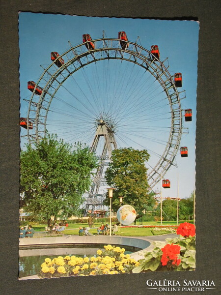 Képeslap,Postcard,Ausztria,Wien Prater, Bécs Vidámpark, óriáskerék