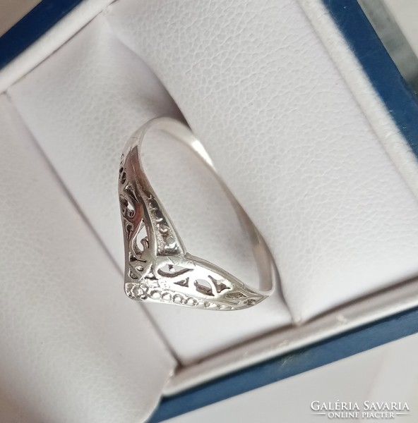 Thin, large women's silver ring