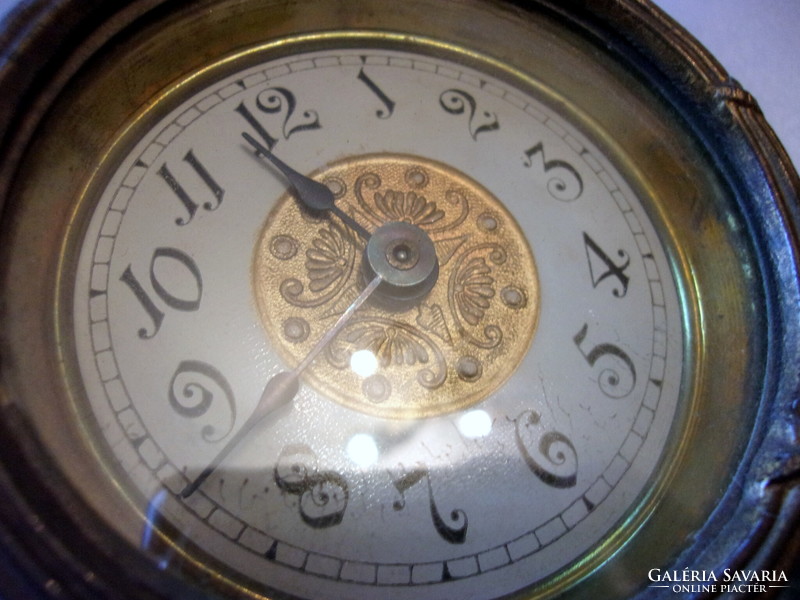 Antique porcelain inlaid mantel clock - damaged