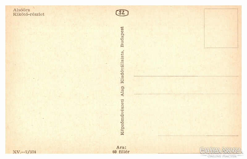 Alsóörs, Alsóörs, port details postcard, 1957