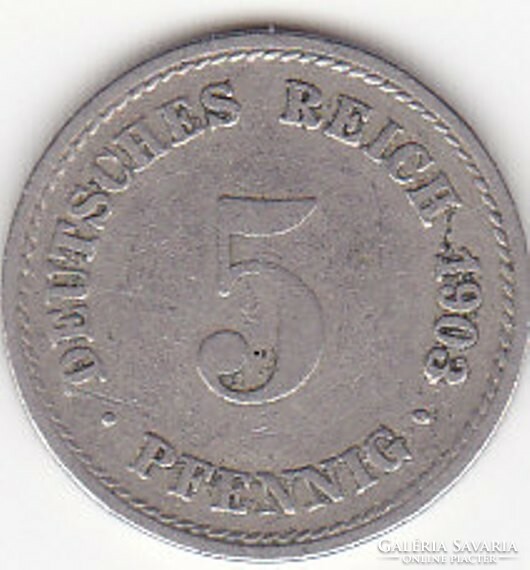 Német Birodalom 5 pfennig 1903 G