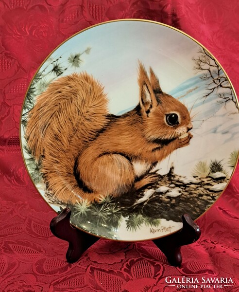 Squirrel decorative plate, hunting porcelain plate (l4462)