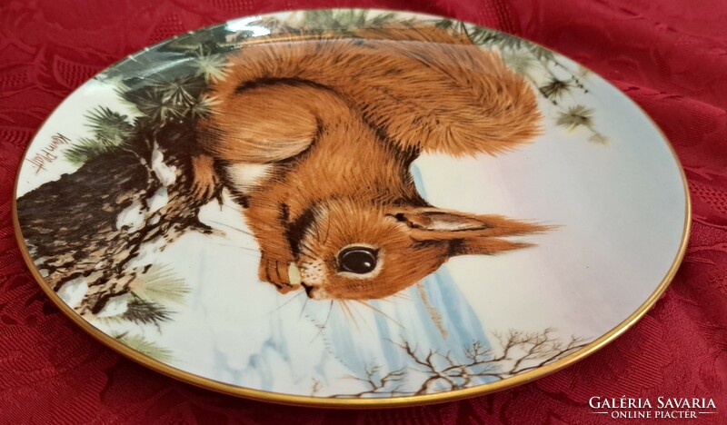 Squirrel decorative plate, hunting porcelain plate (l4462)