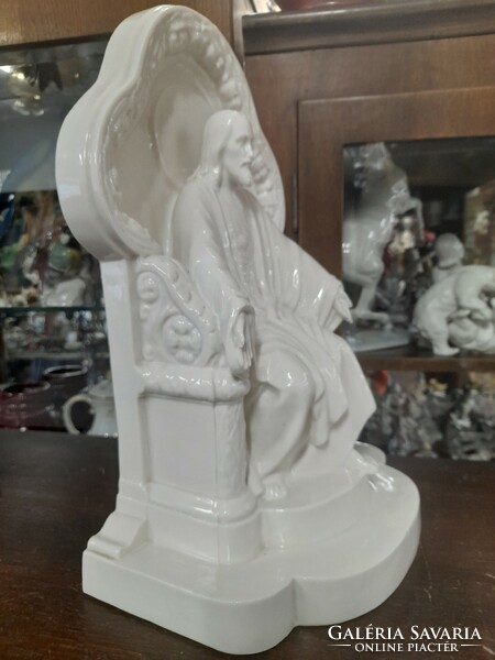 Rare low German, Germany Passau 1890-1910 dressel, kister & co Jesus porcelain figure, statue. 38 Cm.