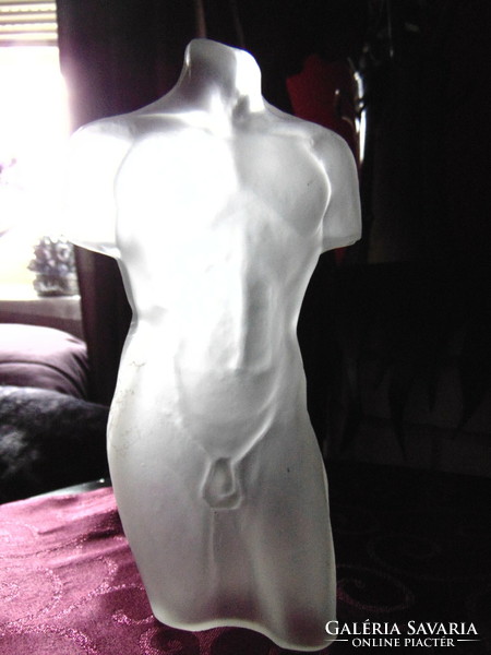 Molded glass male torso, nude